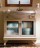 Тумба под раковину, стеклянные дверцы, цвет Laccato Patinato, Labor Legno Marriot