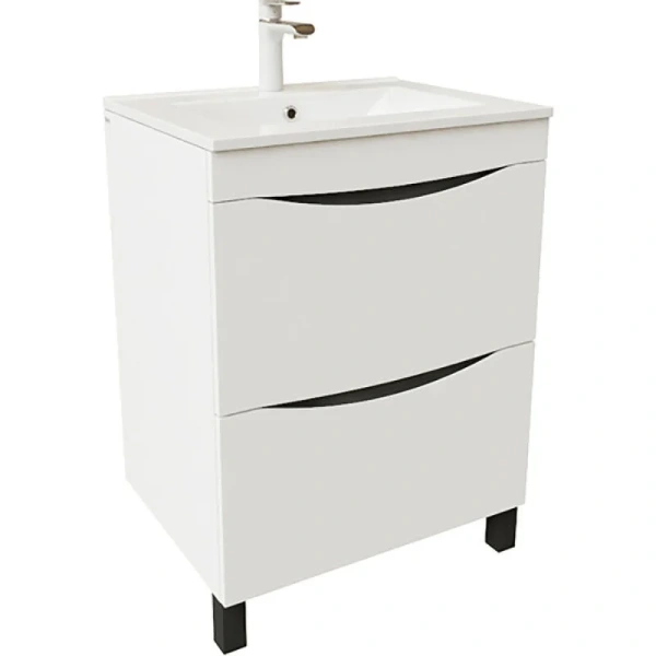 Тумба с раковиной напольная IDDIS Cloud 60 см белая CLO60WFi95K (детальная фотография)