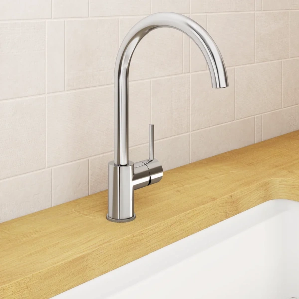 Смеситель для кухни VitrA Minimax S A42091 однорычажный (детальная фотография), хром, черные, другие