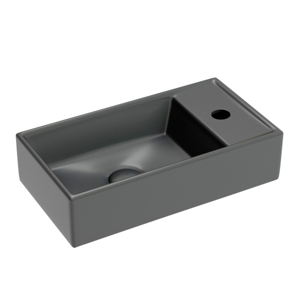 Раковина Ceramica Nova Element 40 см чаша слева темный антрацит матовый CN6051LMDH (детальная фотография)