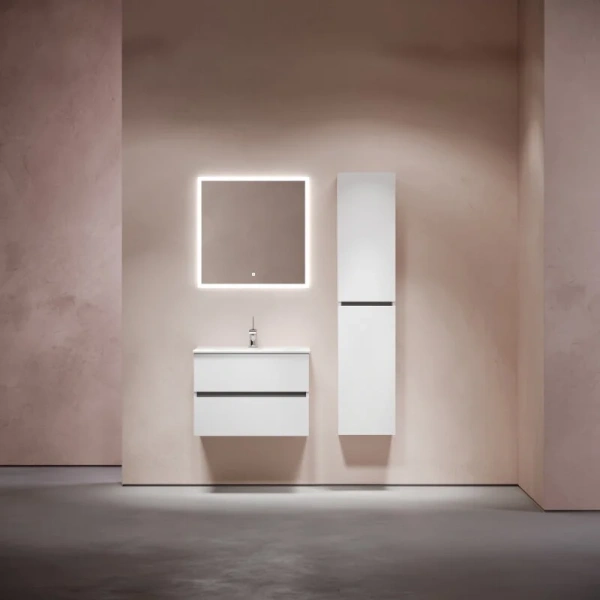Тумба под раковину подвесная Sancos Urban 70 см белый глянец UR70W (детальная фотография), современная, hi-tech