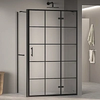 Душевой уголок RGW Passage PA-77-1B R 120х100 см профиль черный, стекло прозрачное