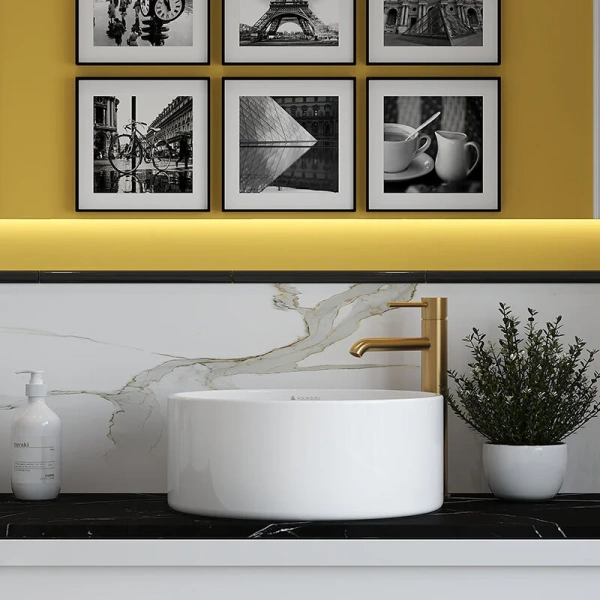 Раковина Aqueduto ESPIRAL 40 см белая глянцевая ESP0110 (детальная фотография), 40 см