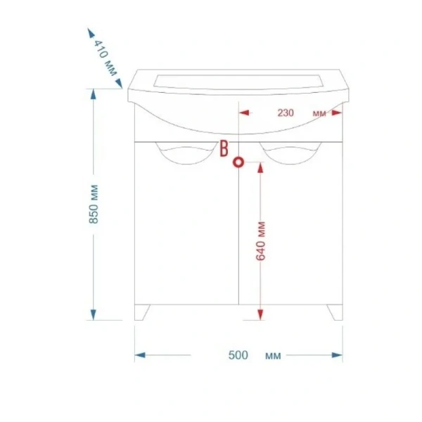 Тумба под раковину напольная Misty Лаванда 50 см белая Э-Лав01050-011Пр (детальная фотография), в наличии