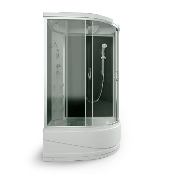 Душевая кабина, задние стенки чёрные, стекло тонированное, Erlit Comfort ER4512TP-C4 (детальная фотография), 120х80