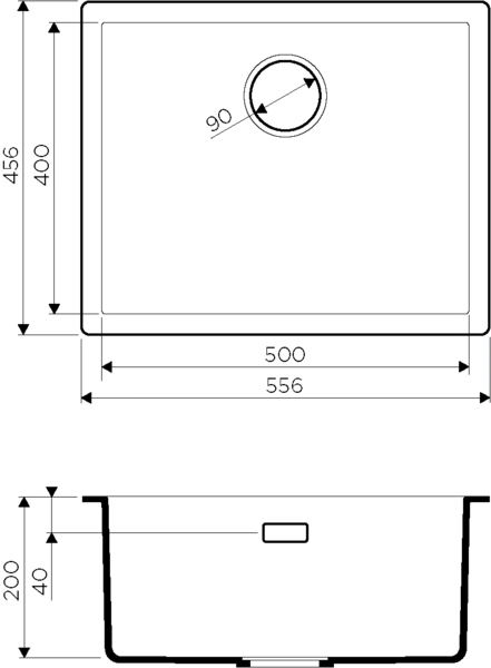 Мойка для кухни Omoikiri Yamakawa 55-U/I 499 55 см врезная (детальная фотография), врезные