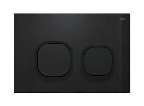 Клавиша смыва IDDIS Uniglass черная глянцевая/черные матовые кольца - фото 2