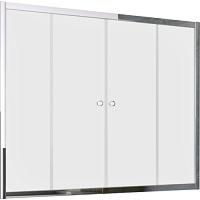 Душевая шторка на ванную профиль глянцевый хром стекло сатин Vegas-glass