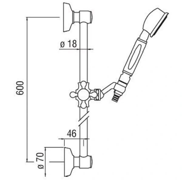 Душевой гарнитур Nobili хром AD140/48CR (детальная фотография), душевые гарнитуры