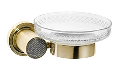Мыльница Boheme Royal Cristal золото, черный кристалл