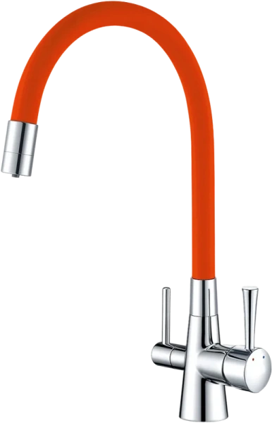 Смеситель для кухни Lemark Ursus хром/оранжевый LM3075C-Orange (детальная фотография)