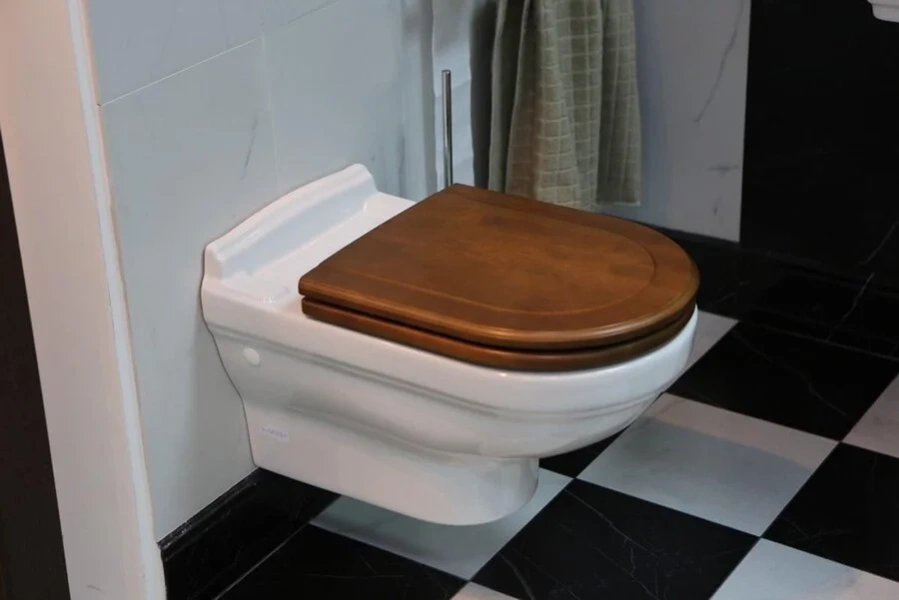 Унитаз подвесной Villeroy & Boch Hommage альпийский белый 6661B0R1 (детальная фотография), фарфор, керамика