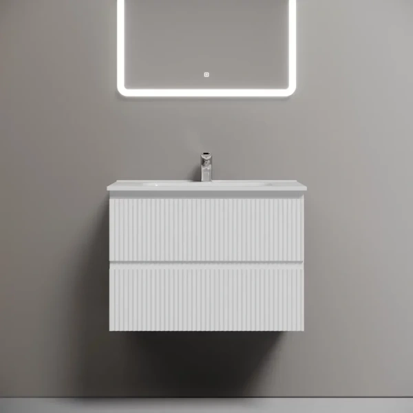 Тумба под раковину подвесная Sancos Snob R 70 см Bianco SNR70W (детальная фотография), подвесная, пристенная