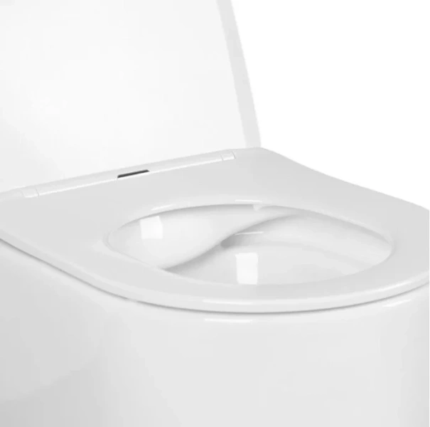 Унитаз подвесной Акватек Мия белый AQ2004T-00 (детальная фотография), с горизонтальным, прямым выпуском