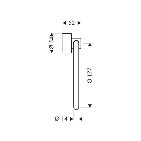 Полотенцедержатель для ванной Axor Uno 41521000 (детальная фотография), современные, hi-tech