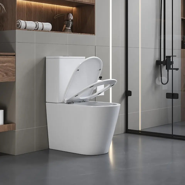 Унитаз компакт Ceruttispa Piera безободковый CT10560 (детальная фотография), безободковые, сиденье с микролифтом , с антивсплеском, компакт, низкие