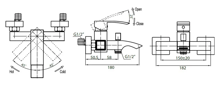 Смеситель для ванны Cezares Quattro хром QUATTRO-C-VD-01 (детальная фотография), для ванны