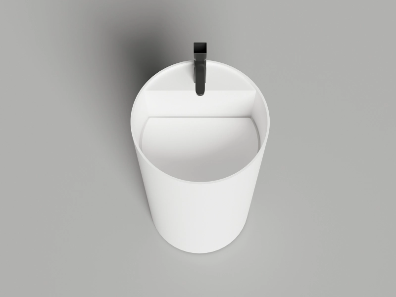 Раковина напольная Salini Armonia Round Top 01 белый матовый 130421TM (детальная фотография), 45 см