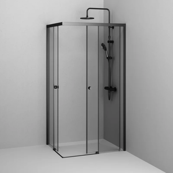 Душевой уголок Am.Pm X-Joy 100x80 см профиль черный матовый W94G-403-100280-BТ1К (детальная фотография), прозрачные