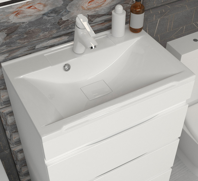 Раковина мебельная Brevita Комфорт 80 см белая 5003800 (детальная фотография) index_1