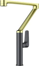 Смеситель для кухни Omoikiri Tara-LG-GM светлое золото/вороненая сталь