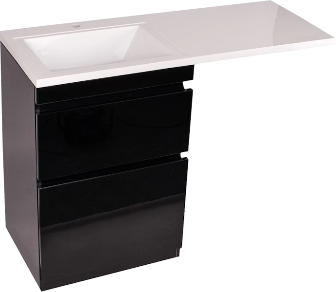 Тумба под раковину напольная Style Line Даймонд 58 см черная СС-00000560 (детальная фотография), напольная, пристенная