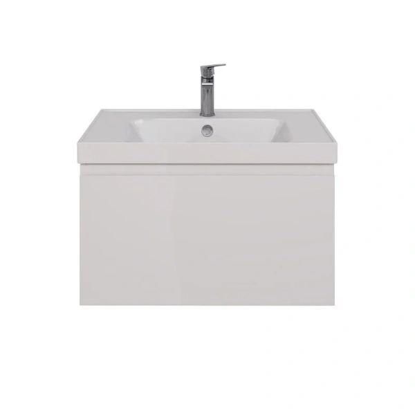Тумба с раковиной подвесная Lemark Veon Mini LM02VM70T 70 см с одним ящиком (детальная фотография), подвесная, пристенная