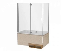 Шторка для ванны Jacob Delafon Capsule 140х140 серый блестящий