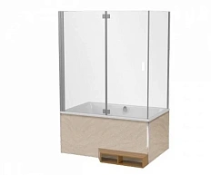 Шторка для ванны Jacob Delafon Capsule 140х140 серый блестящий