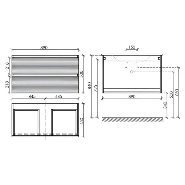 Тумба под раковину подвесная Sancos Folk 90 см белая FL90W (детальная фотография), в наличии