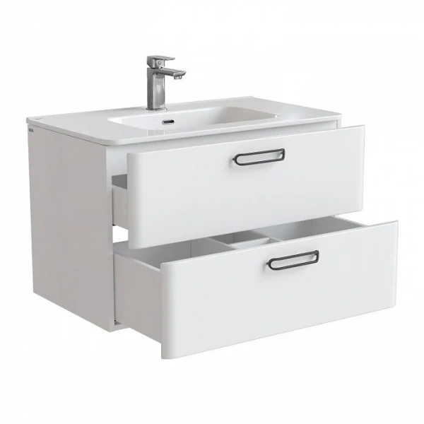 Тумба с раковиной подвесная IDDIS Brick 80 см белая BRI80W0i95K (детальная фотография), современная, hi-tech