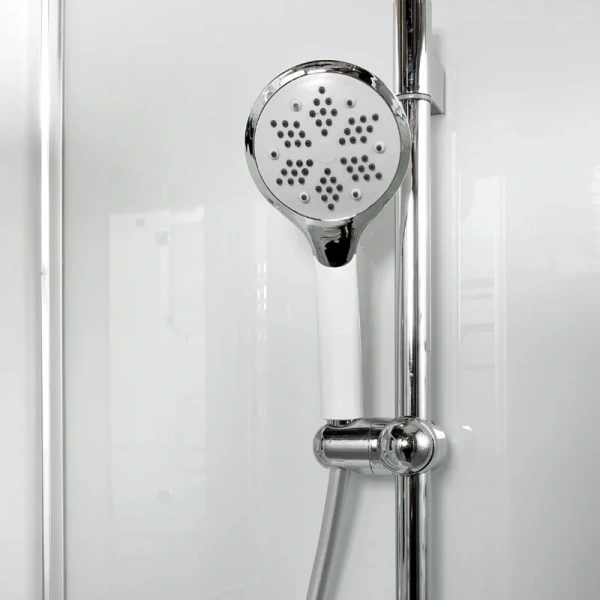 Душевая кабина Deto EM 100x100 см полукруглая EM2710NLED+GM (детальная фотография), хромированный профиль