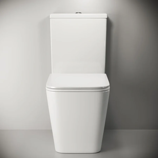 Унитаз компакт Ceramica Nova Cubic безободковый CN1803 (детальная фотография), безободковые, сиденье с микролифтом , компакт, низкие