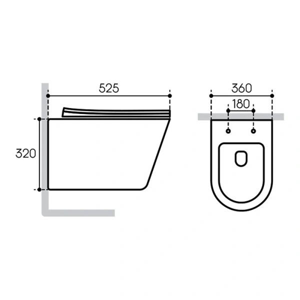 Унитаз подвесной Aqueduto CONE серый матовый CON0130 (детальная фотография), подвесные, встраиваемые