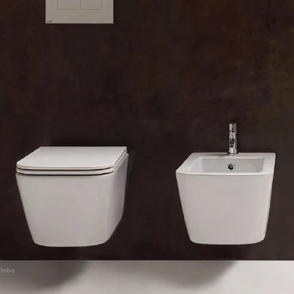 Унитаз подвесной Globo Stone белый STS05.BI (детальная фотография), безободковые, сиденье с микролифтом , с антивсплеском