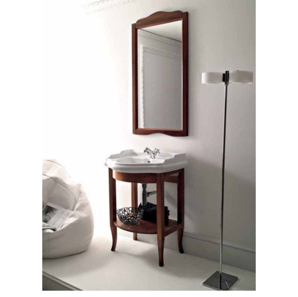 Раковина консоль Kerasan Retro 10460 69 см напольная (детальная фотография), белые, черные