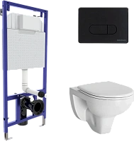 Унитаз с инсталляцией BERGES Gamma кнопка черная