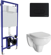 Унитаз с инсталляцией BERGES Gamma кнопка черная