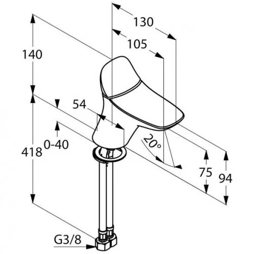 Смеситель для раковины Kludi Ambienta хром 530280575 (детальная фотография), для раковины