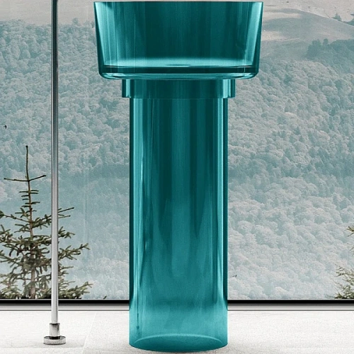 Раковина напольная Abber Kristall 45 см бирюзовая - фото 3