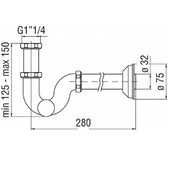 Сифон для раковины Nobili Rubinetterie хром AV00105/2CR (детальная фотография), хром