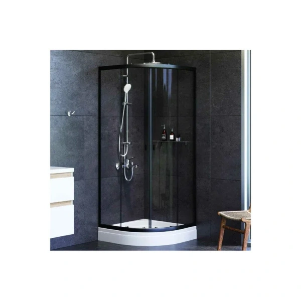Душевой уголок Am.Pm X-Joy 80x80 см черный профиль W88E-205-080BT64 (детальная фотография), современные, hi-tech
