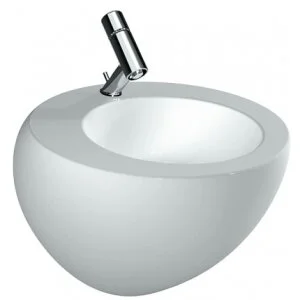 Раковина с отверстием для смесителя, цвет белый, покрытие LCC, Laufen Alessi One 8.1097.1.400.104.1 (детальная фотография)