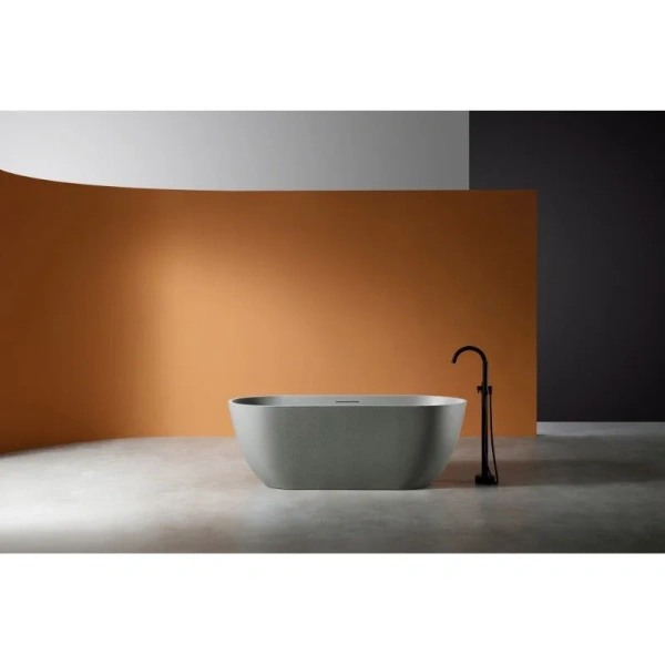 Ванна из искусственного камня Abber Frankfurt 170x75 см светло-серая матовая AM9941MLG (детальная фотография), 170x75 см