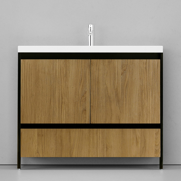 Тумба под раковину напольная Velvex Klaufs 99 см черная/шатане tnKLA.100.2D.1Y-617.217 (детальная фотография), по запросу