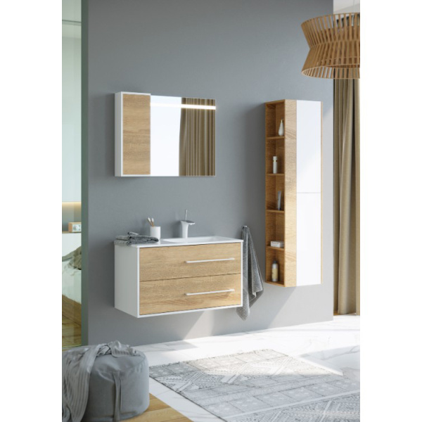 Тумба под раковину подвесная Aqwella Майами 90 см правая Mai.01.09/R (детальная фотография), подвесная, пристенная