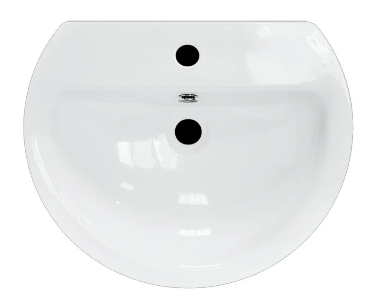 Раковина Sanita Luxe Best 55 см белая WB.PD/Best/55-C/WHT.G/S1 (детальная фотография), полукруглая, тюльпан