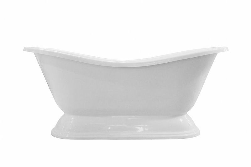 Ванна из литьевого мрамора Эстет Бостон 180х74 см белая матовая ФР-00014526 (детальная фотография), ретро, в классическом стиле, прованс