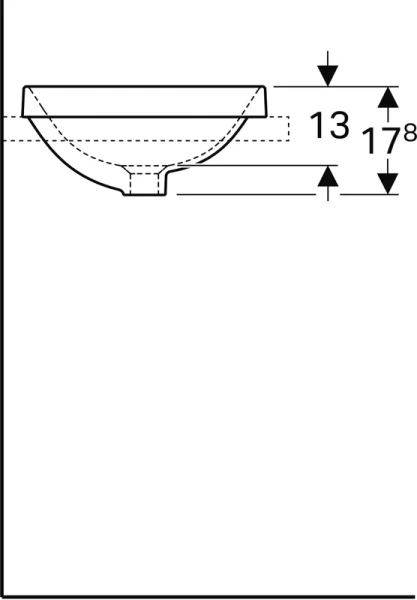 Раковина Geberit VariForm 40 см белая, с переливом 500.700.01.2 (детальная фотография), одинарные, недорогие