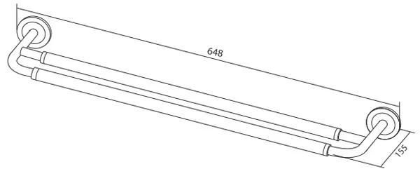 Полотенцедержатель двойной AM.PM Serenity A40336400 (детальная фотография), современные, hi-tech